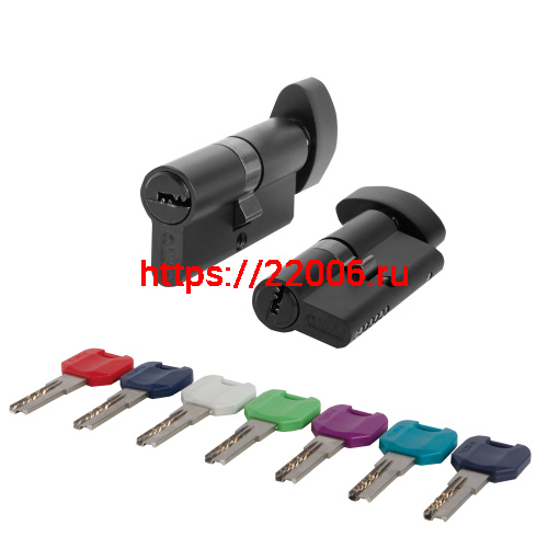 Цилиндровый Punto (Пунто) механизм MaxPro7002Knob70mm(30+10+30) BL черный 7key с вертушкой