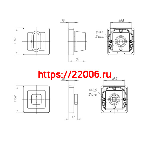 Ручка Punto (Пунто) поворотная BK6.K.QR52 (BK6 QR) SN/CP-3 матовый никель/хром фото 3