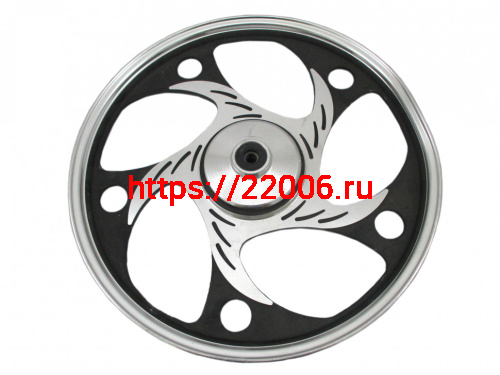 Диск колеса 17" мопед передний, литой, барабанный тормоз Tiger ось d-12 Диск колеса 17" мопед передний, литой, барабанный тормоз Tiger ось d-12