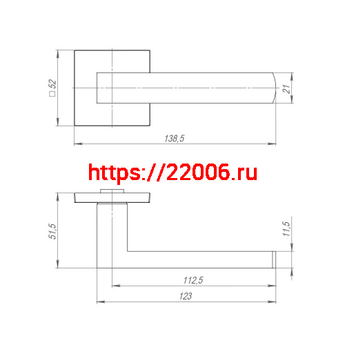 Ручка Ajax (Аякс) раздельная K.JS51.OPTIMAL CP-8 хром фото 2