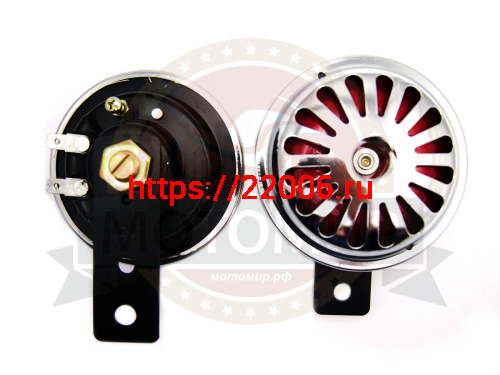 Сигнал звуковой 12В решетка Хром (пара) Импорт (кол-во в упак. 50 пар) фото 2