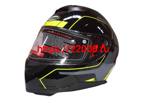 Шлем интеграл COBRA JK318, черный/зеленый(1), черный/красный(5), с очками, размеры XL