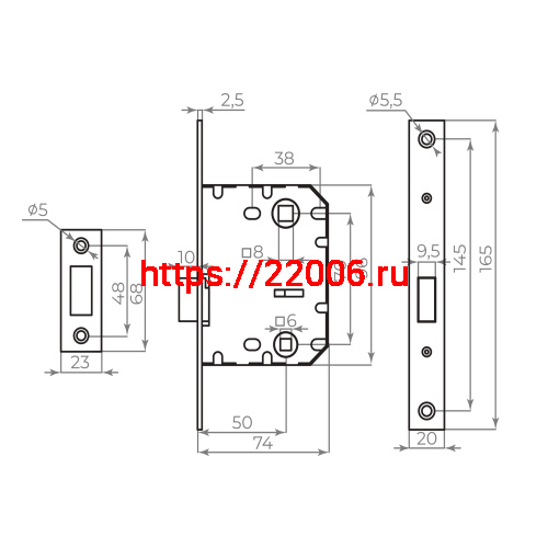 Защелка Ajax (Аякс) врезная MAGNLN72-50 WH белый фото 2