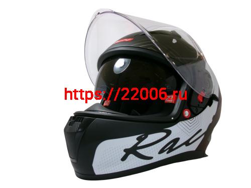 Шлем TVS RACING (Индия) STREET D/V DULL BLACK RED размер L, + пинлок в комплекте, очки фото 7
