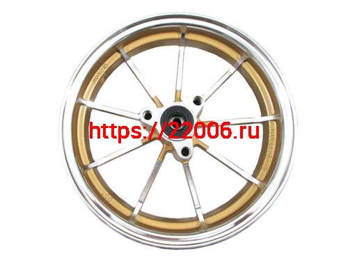 Диск колеса 10" Yamaha Jog передний, литой, дисковый тормоз золото Диск колеса 10" Yamaha Jog передний, литой, дисковый тормоз золото