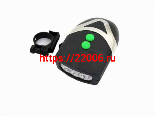 Фара велосипедная передняя+сигнал FY-037 3LED, 3хААА Фара велосипедная передняя+сигнал FY-037 3LED, 3хААА