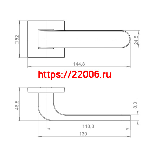 Ручка Ajax (Аякс) раздельная K.JS51.FLEX CP-8 хром фото 2