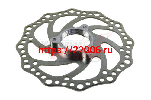 Диск тормозной вело 140 мм с адаптером на резьбе 3 болта Диск тормозной вело 140 мм с адаптером на резьбе 3 болта