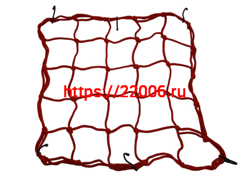 Сетка для крепления багажа красная (4мм, 40х40см) мет.крючки 57030, HF111126, RSCN-002 Сетка для крепления багажа красная (4мм, 40х40см) мет.крючки 57030, HF111126, RSCN-002