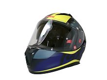 Шлем TVS RACING (Индия) STREET D/V DULL BLACK M.BLUE размер XL, + пинлок в комплекте, очки