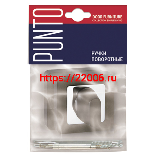 Ручка Punto (Пунто) поворотная BK6.K.QR52 (BK6 QR) SN/CP-3 матовый никель/хром фото 2