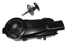 Крышка картера GY6-125/150 АТV вариатора левая в сборе с пусковым устр-ом 157QMJ (1101) короткая 10