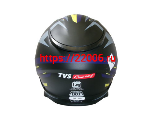 Шлем TVS RACING (Индия) STREET D/V DULL BLACK M.BLUE размер L, + пинлок в комплекте, очки фото 3