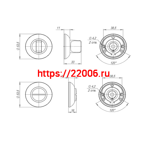 Ручка Punto (Пунто) поворотная BK6.R.ZR54 (BK6 ZR) ABG-6 бронза фото 3