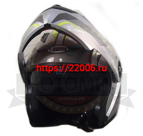 Шлем модуляр COBRA JK115, черный(7), белый с красным(4),  серый(6) размеры L внутр.солнцезащ.ОЧКИ фото 5