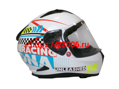 Шлем TVS RACING (Индия) STREET D/V WHITE YELLOW размер L, + пинлок в комплекте, очки фото 4