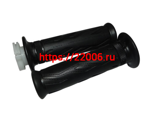 Ручка руля правая (газа) COBRA SRM в сборе (с резинкой) + руля левая (резинка) (45050138 + 45060132)