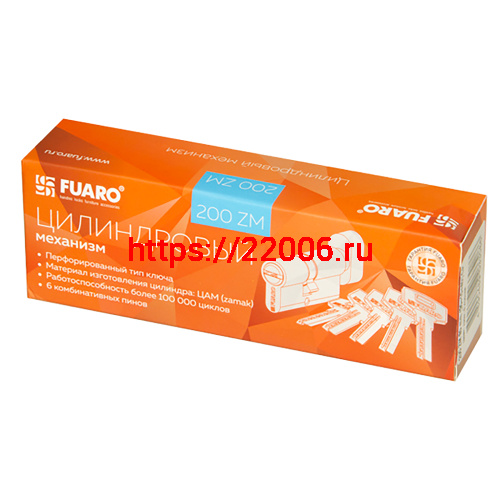 Цилиндровый Fuaro (Фуаро) механизм (200 ZM/60) 2000ZMKnob60(25+10+25) CP хром 5Key с вертушкой фото 2